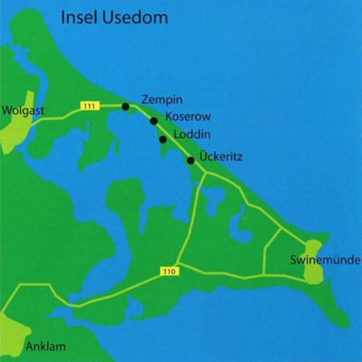 Insel Usedom Übersichtkarte